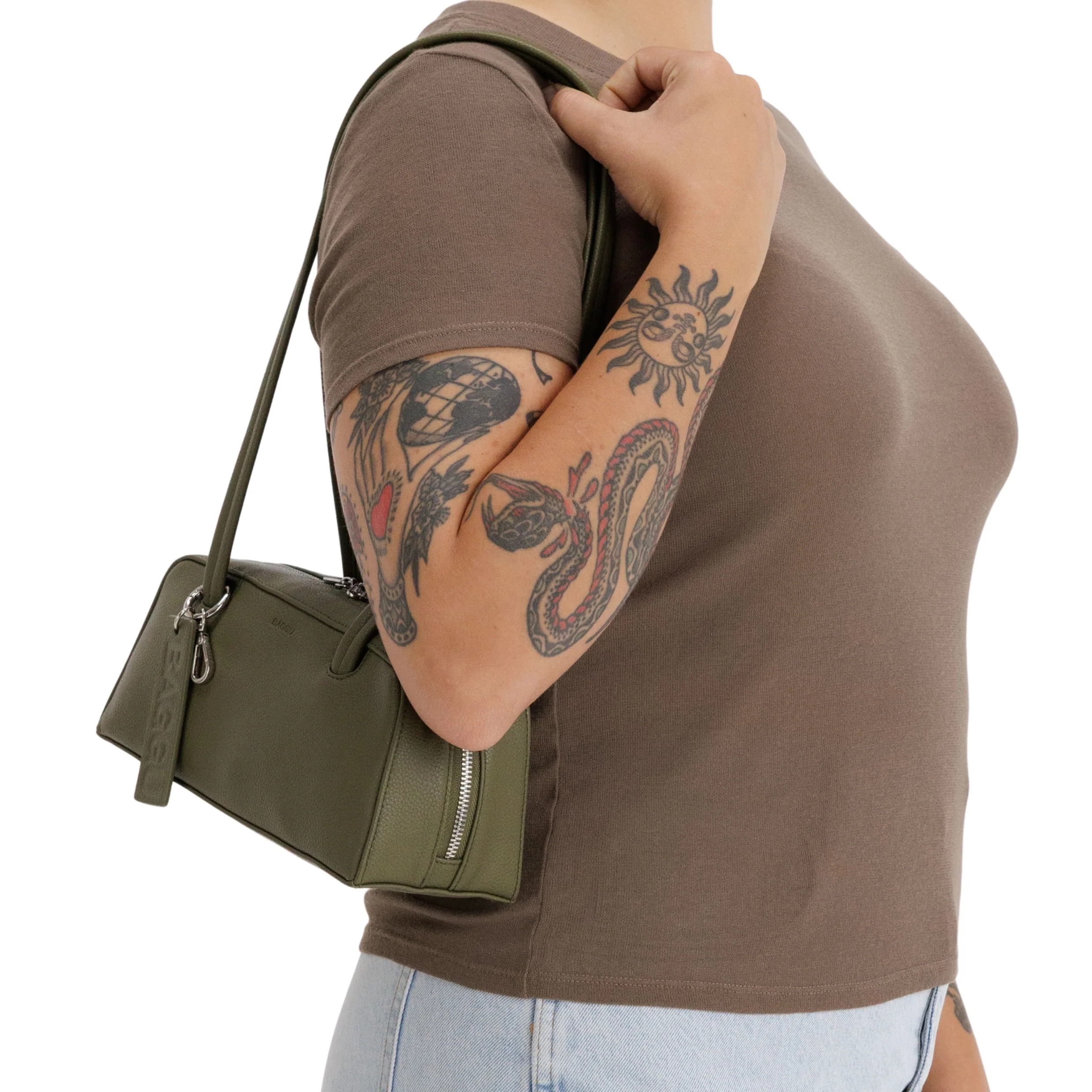 Baggu Small Recycled Leather Bowler Bag - Image 2