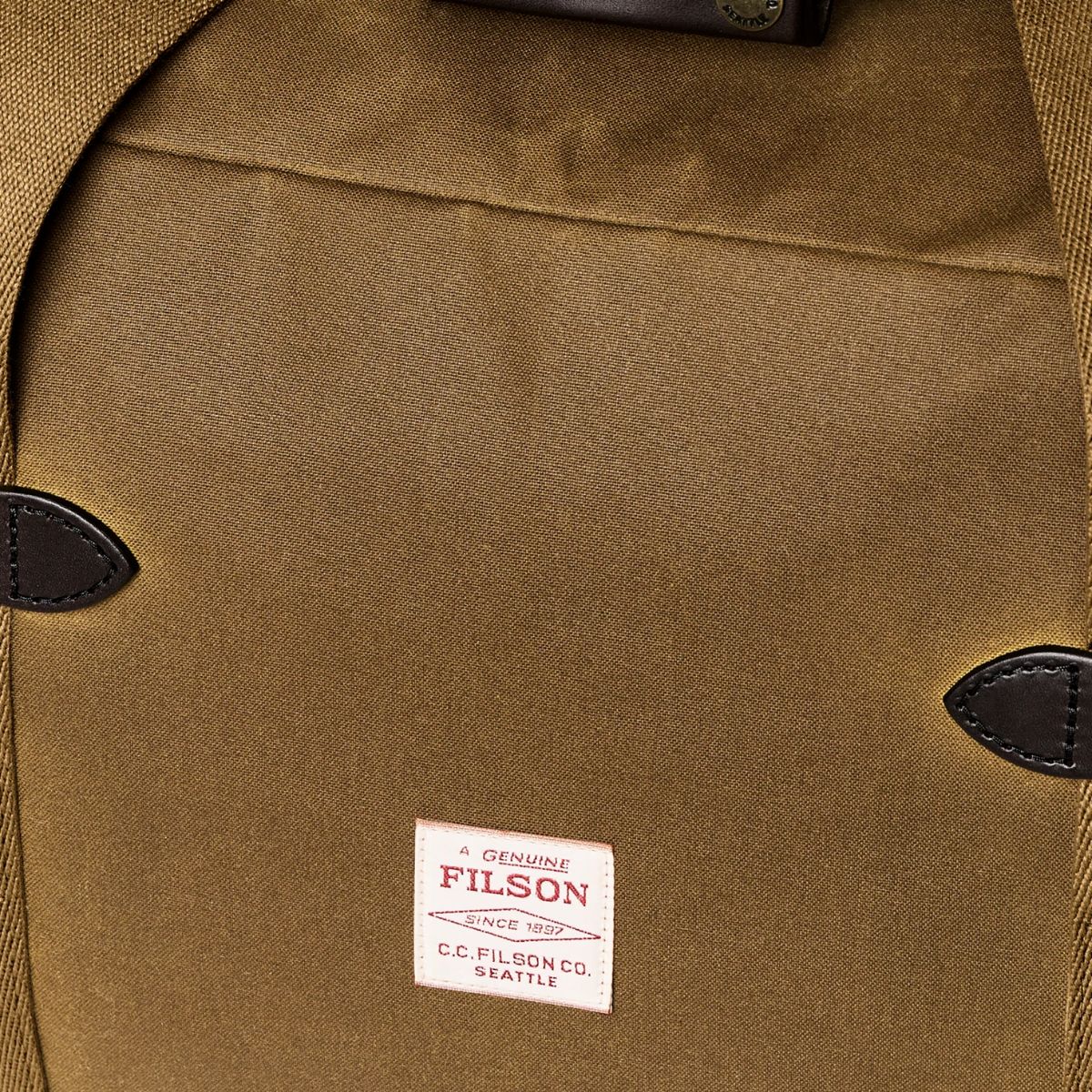 Filson Medium Tin Cloth Duffle Bag Dark Tan - Image 4