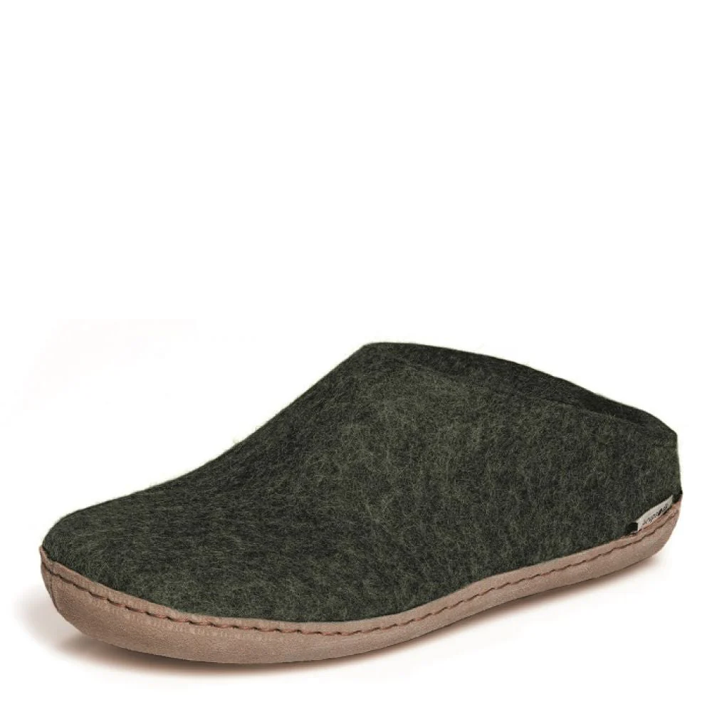 Glerups Open Heel Leather Sole in Forest - Image 5