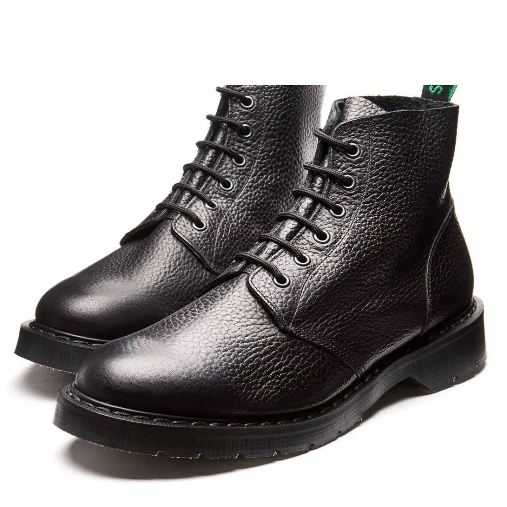 Solovair 6 Eye Astronaut Boot in Black Grain - Image 3