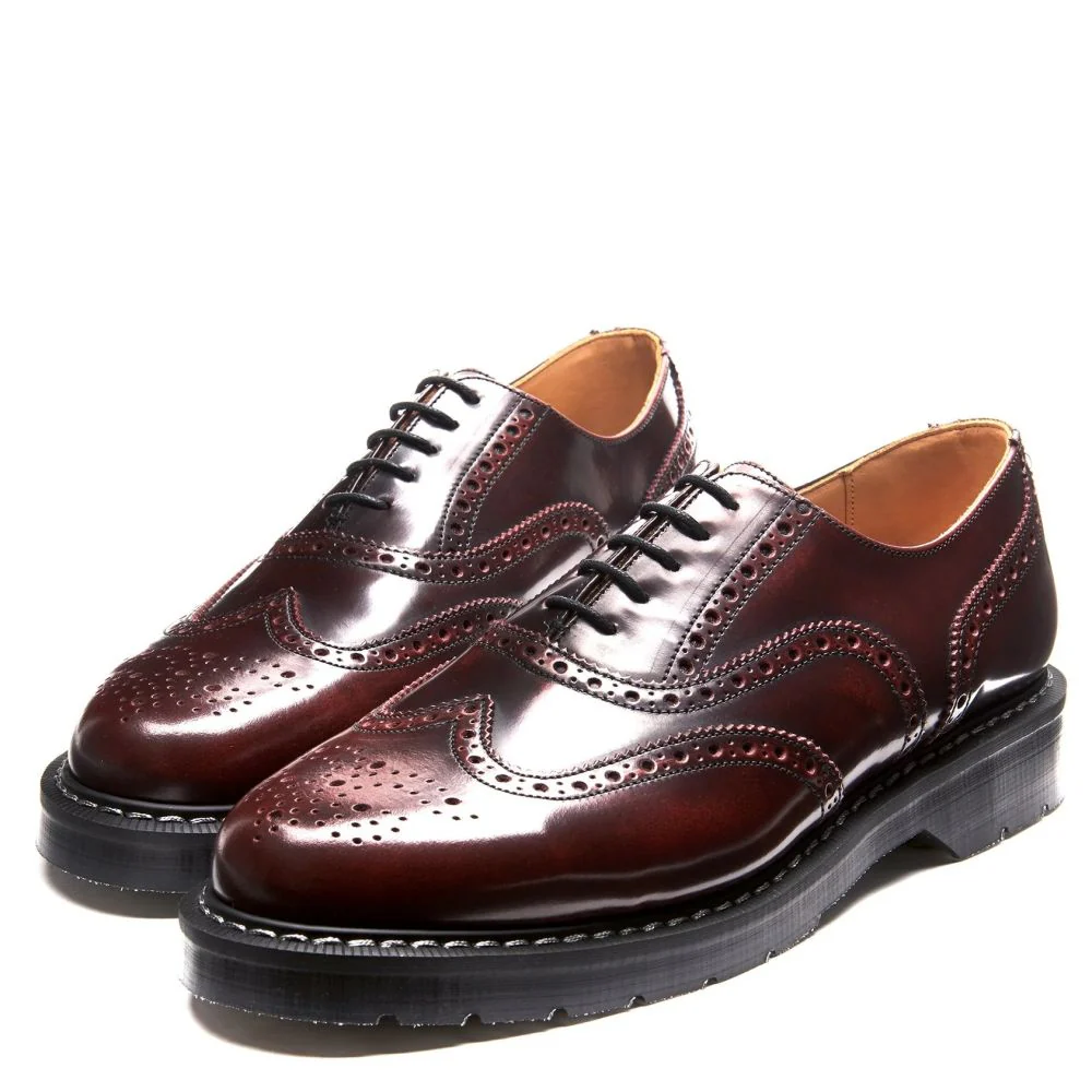 Solovair English Brogue in Burgundy Rub-Off - Image 2