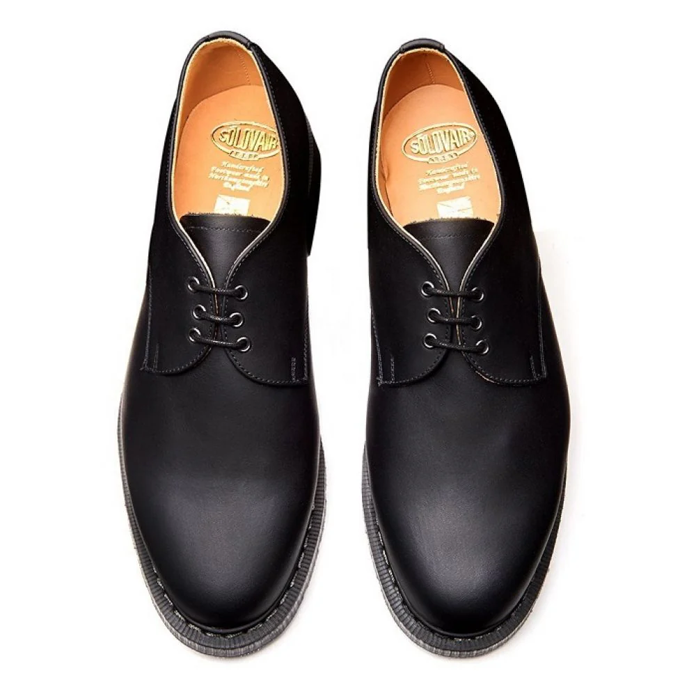 Solovair Gibson Shoe in Black Greasy - Image 4