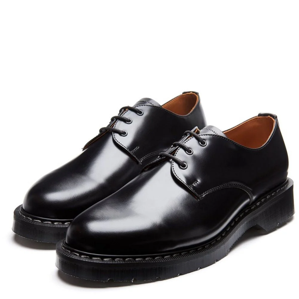 Solovair Gibson Shoe in Black Hi-Shine - Image 3