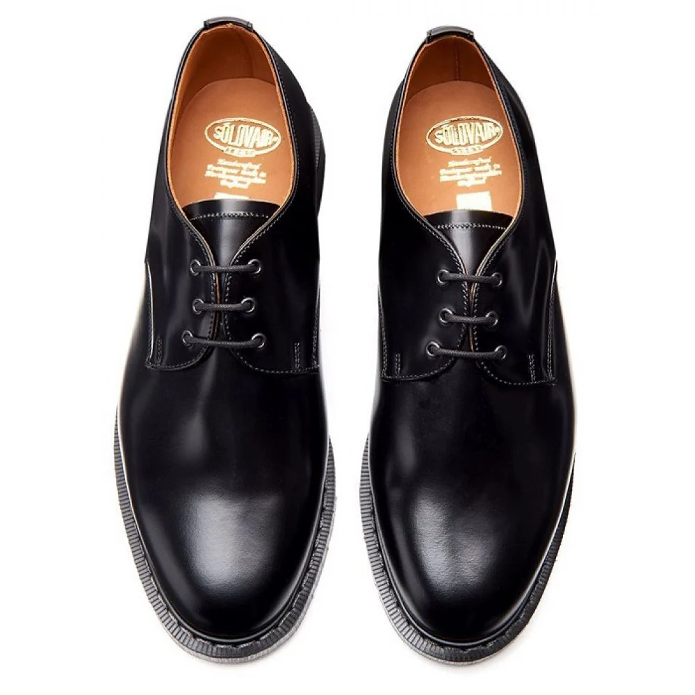 Solovair Gibson Shoe in Black Hi-Shine - Image 4
