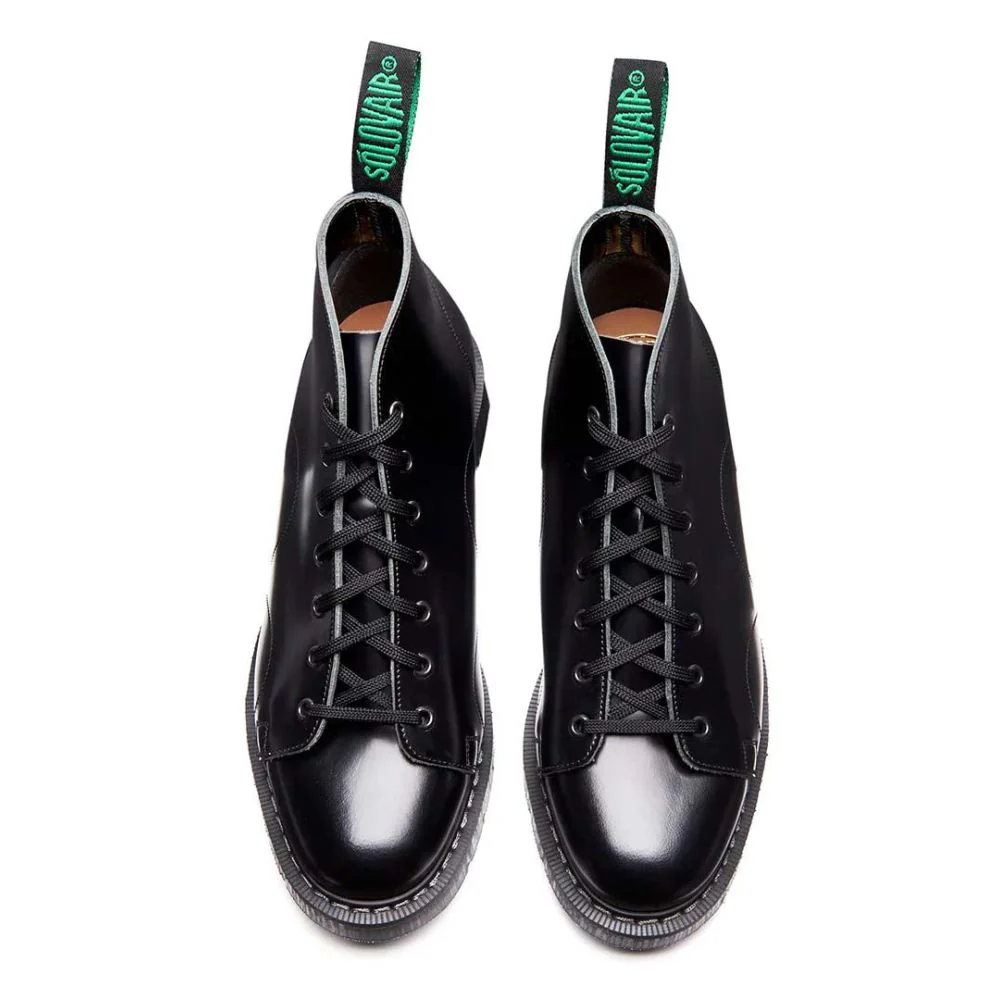 Solovair Monkey Boot in Black Hi-Shine - Image 4