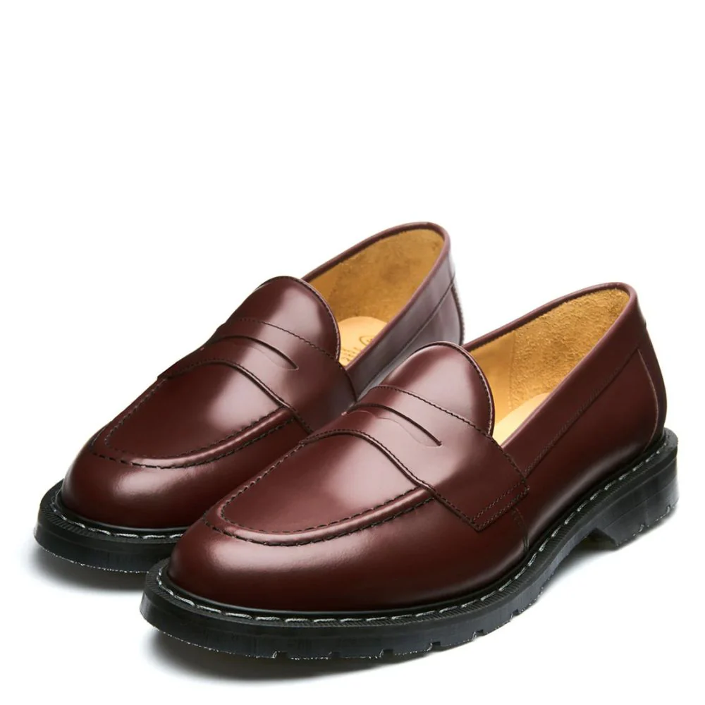 Solovair Penny Loafer in Oxblood Hi-Shine - Image 3