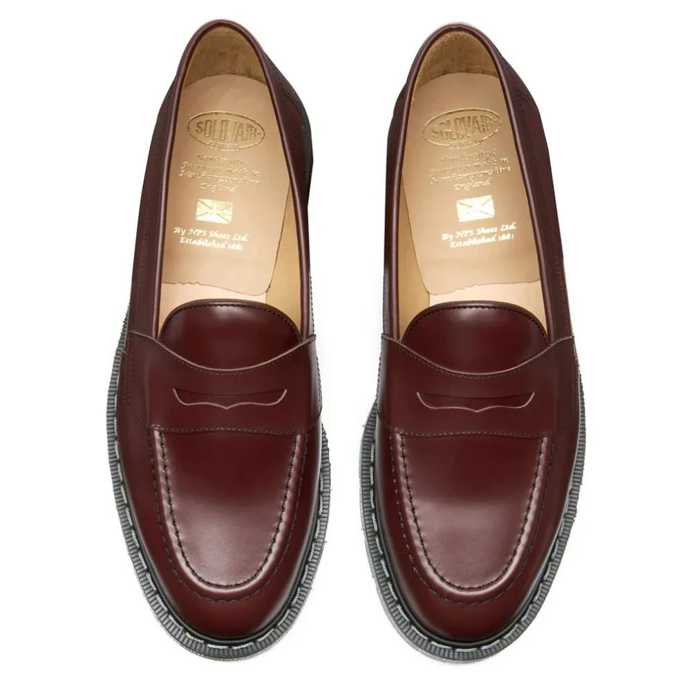 Solovair Penny Loafer in Oxblood Hi-Shine - Image 4