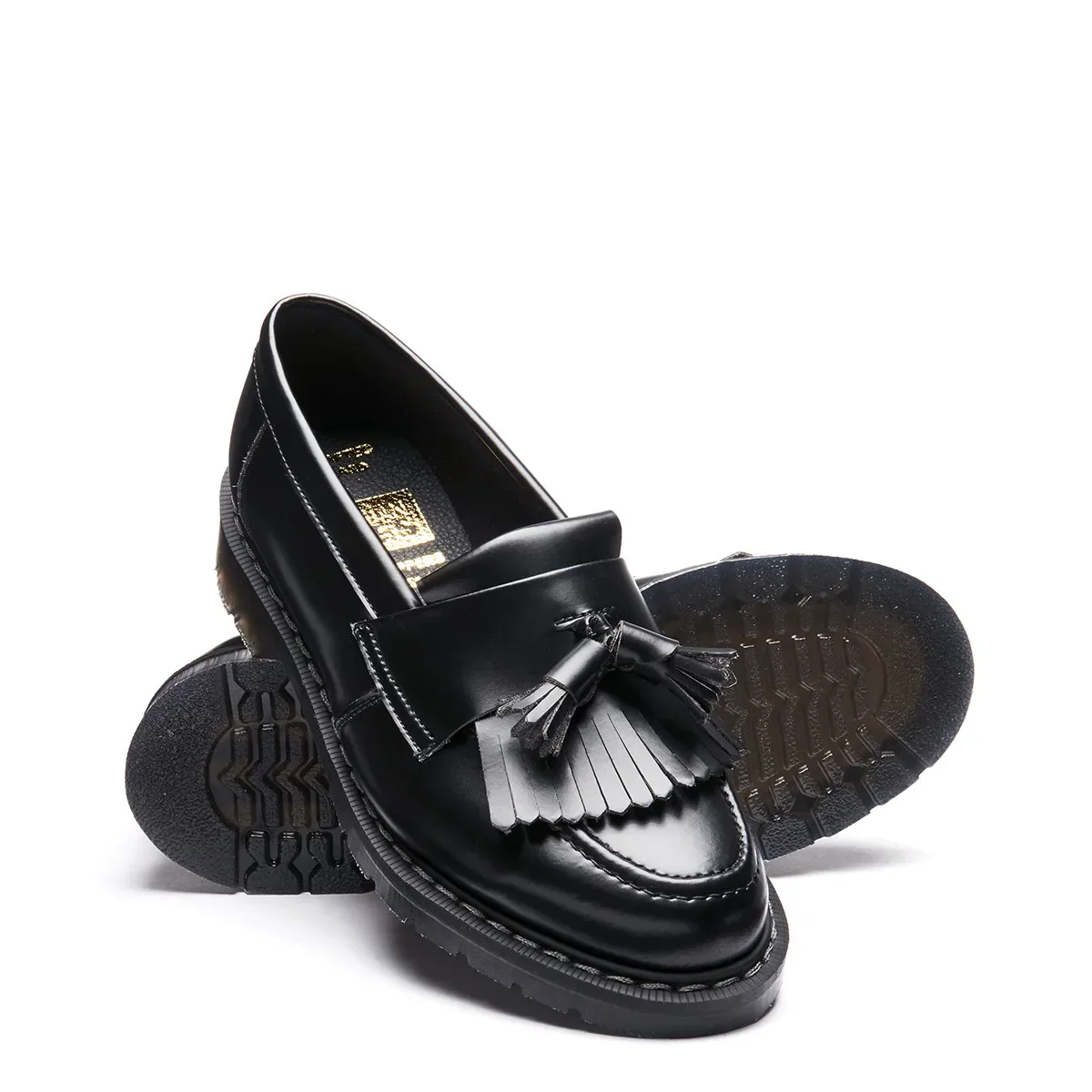 Solovair Tassel Loafer in Black Hi-Shine - Image 4